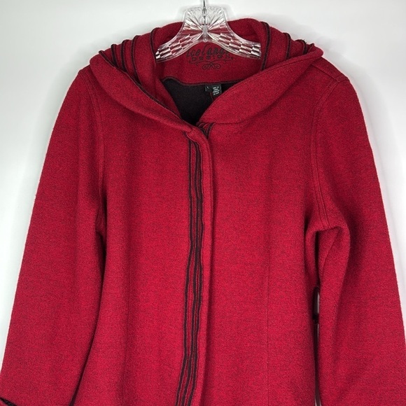 Icelandic Design Red Wool Button Cardigan Sweater Large - Picture 2 of 10